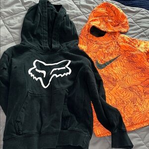 Fox Kids Black Hoodie & Nike orange hoodie